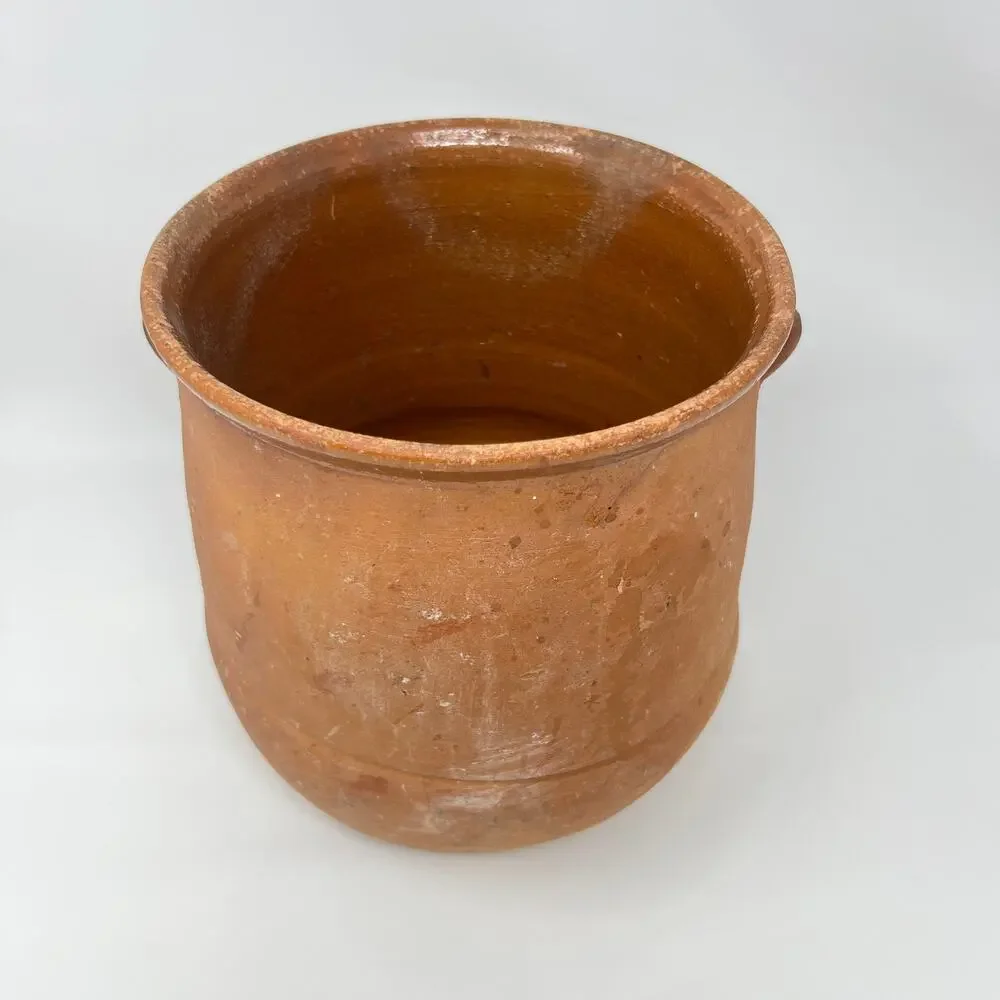 Antique Greek Terracotta Olive Oil Pot Pithari Jar Signed Ophrisi Crock 9 Inches
